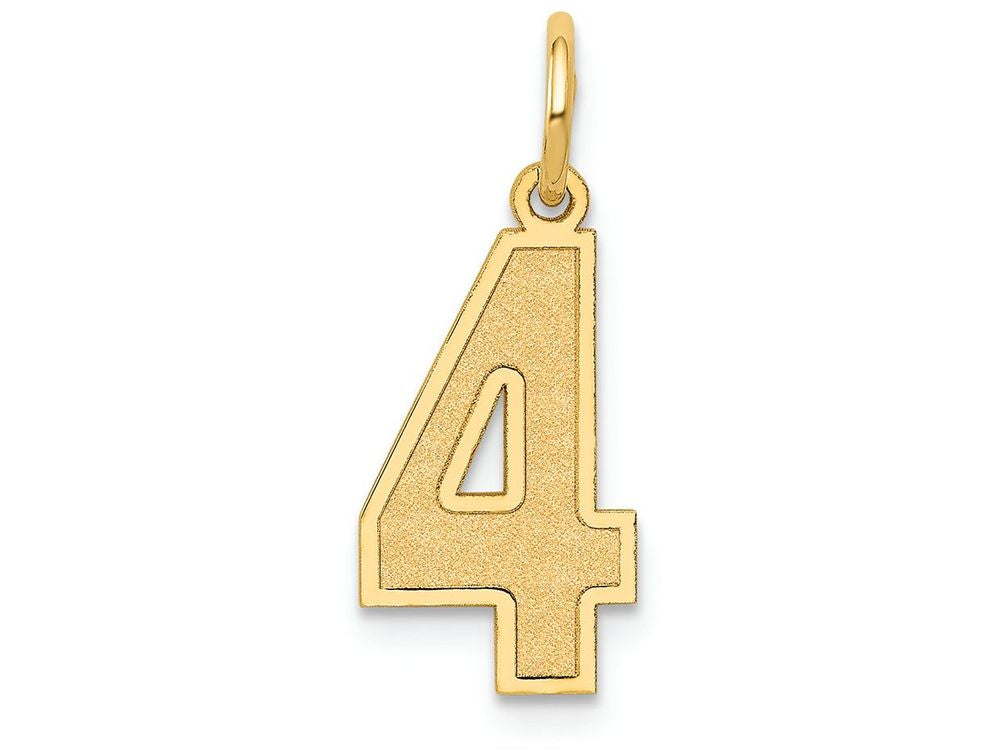 FJC Finejewelers 14k Yellow Gold Medium Satin Number 4 Charm