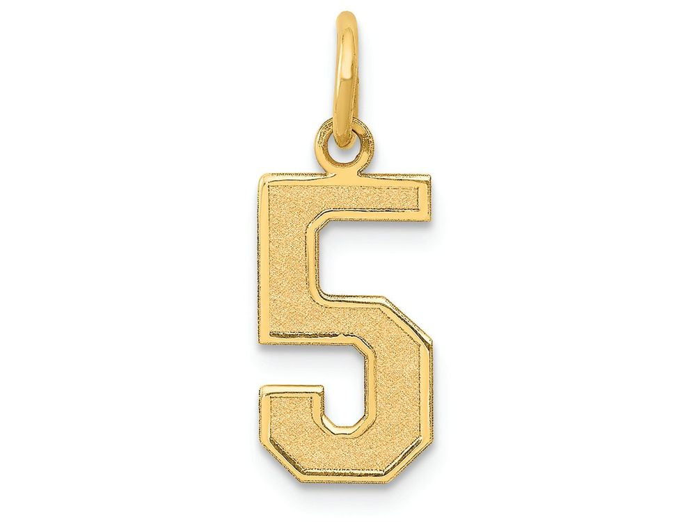 FJC Finejewelers 14k Yellow Gold Medium Satin Number 5 Charm