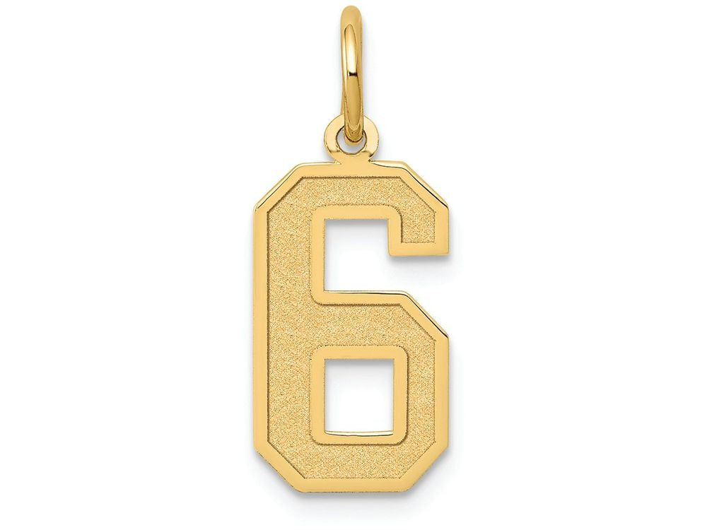 FJC Finejewelers 14k Yellow Gold Medium Satin Number 6 Charm