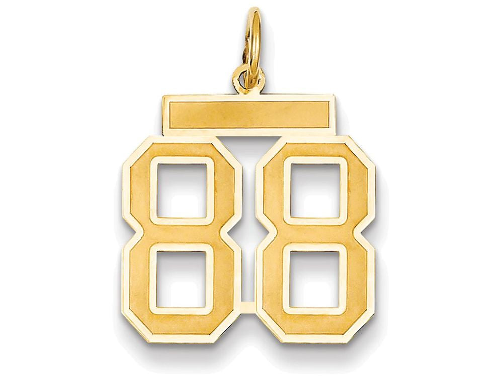 FJC Finejewelers 14k Yellow Gold Medium Satin Number 88 Charm
