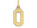 FJC Finejewelers 14k Yellow Gold Small Satin Number 0 Charm