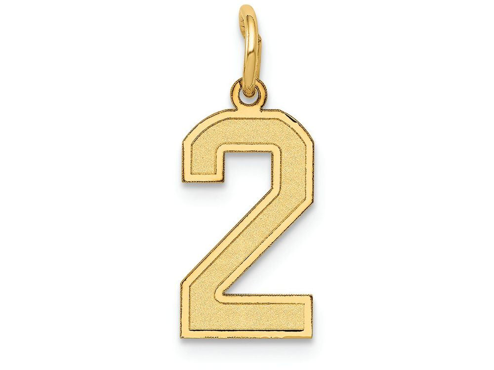 FJC Finejewelers 14k Yellow Gold Small Satin Number 2 Charm
