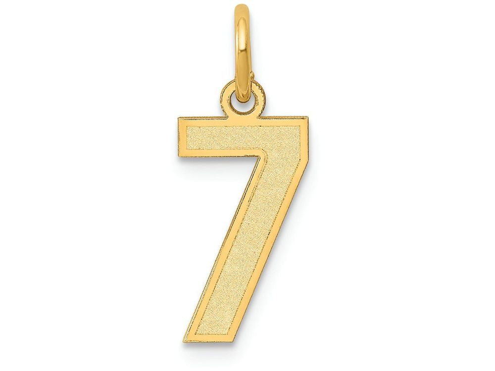 FJC Finejewelers 14k Yellow Gold Small Satin Number 7 Charm