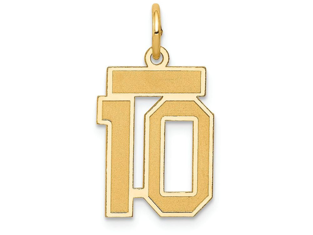 FJC Finejewelers 14k Yellow Gold Small Satin Number 10 Charm