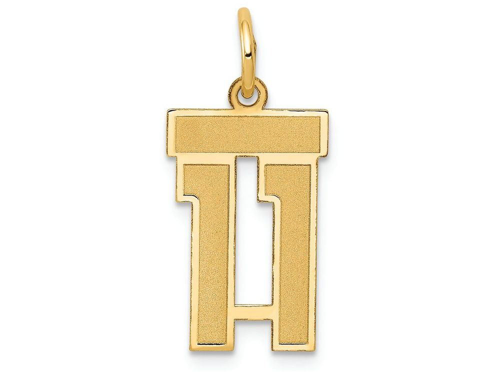 FJC Finejewelers 14k Yellow Gold Small Satin Number 11 Charm