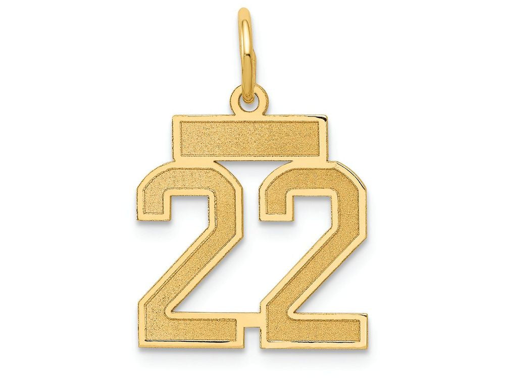 FJC Finejewelers 14k Yellow Gold Small Satin Number 22 Charm