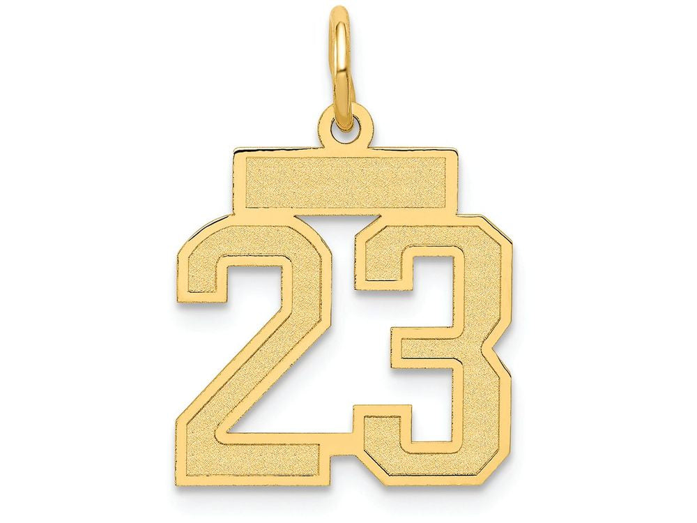 FJC Finejewelers 14k Yellow Gold Small Satin Number 23 Charm