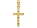 FJC Finejewelers 14k Yellow Gold Satin Bright Cut Cross Charm