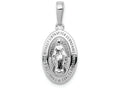 FJC Finejewelers 14k White Gold White Miraculous Medal Satin Finish - Oval Shape Charm