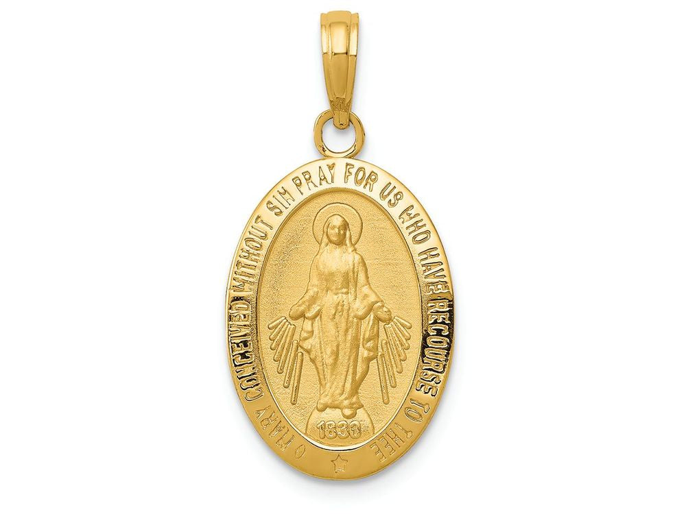 FJC Finejewelers 14k Yellow Gold Miraculous Medal Charm