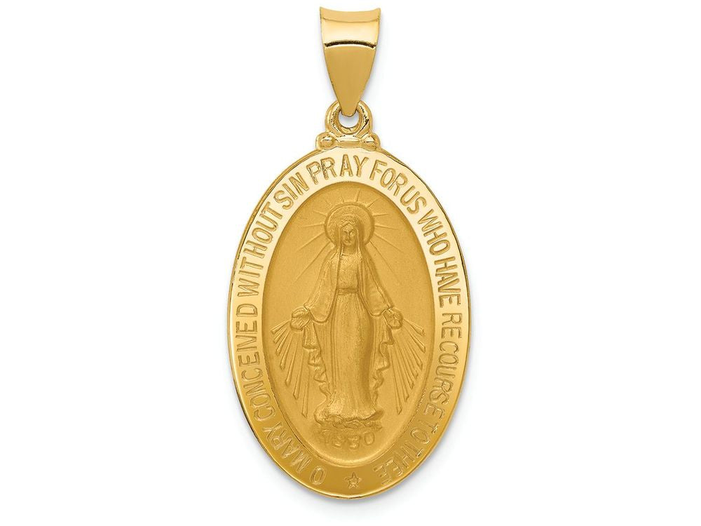 FJC Finejewelers 14k Yellow Gold Miraculous Medal Oval Charm
