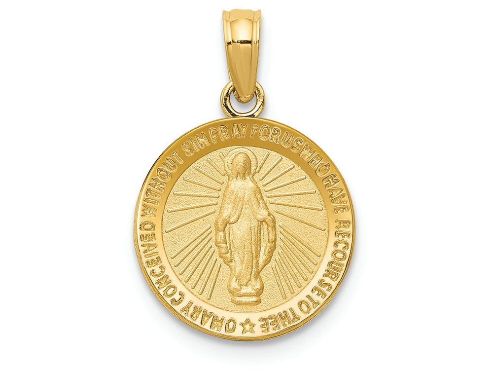 FJC Finejewelers 14k Yellow Gold Miraculous Medal Charm