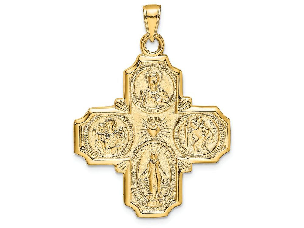 FJC Finejewelers 14k Yellow Gold Four-way Medal Charm
