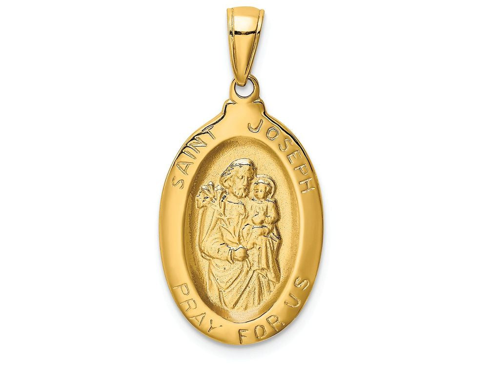 FJC Finejewelers 14k Yellow Gold Saint Joseph Medal Charm 15 x 31mm