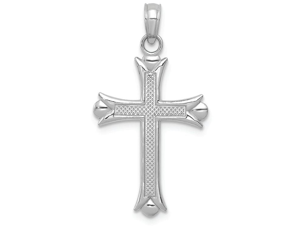 FJC Finejewelers 14k White Gold Fleur De Lis Cross Charm