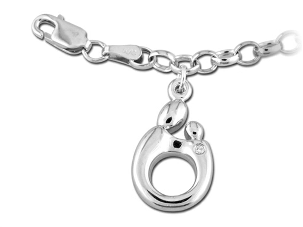 Sterling Silver Mother and Child  6 Charm Bracelet by Janel Russell