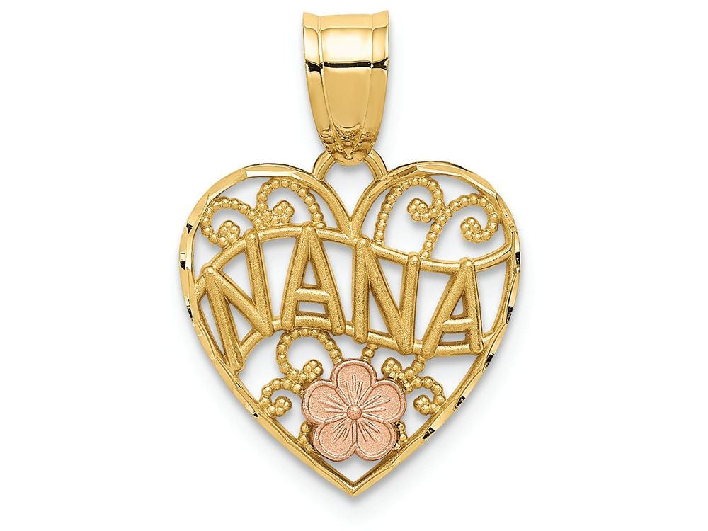 FJC Finejewelers 14k Two-tone Gold Nana Heart Charm
