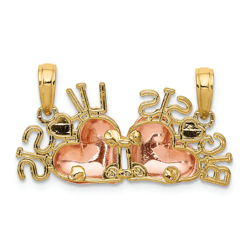 FJC Finejewelers 14k Yellow Gold with Rhodium Big Sislil Sis Break-a-part Charm