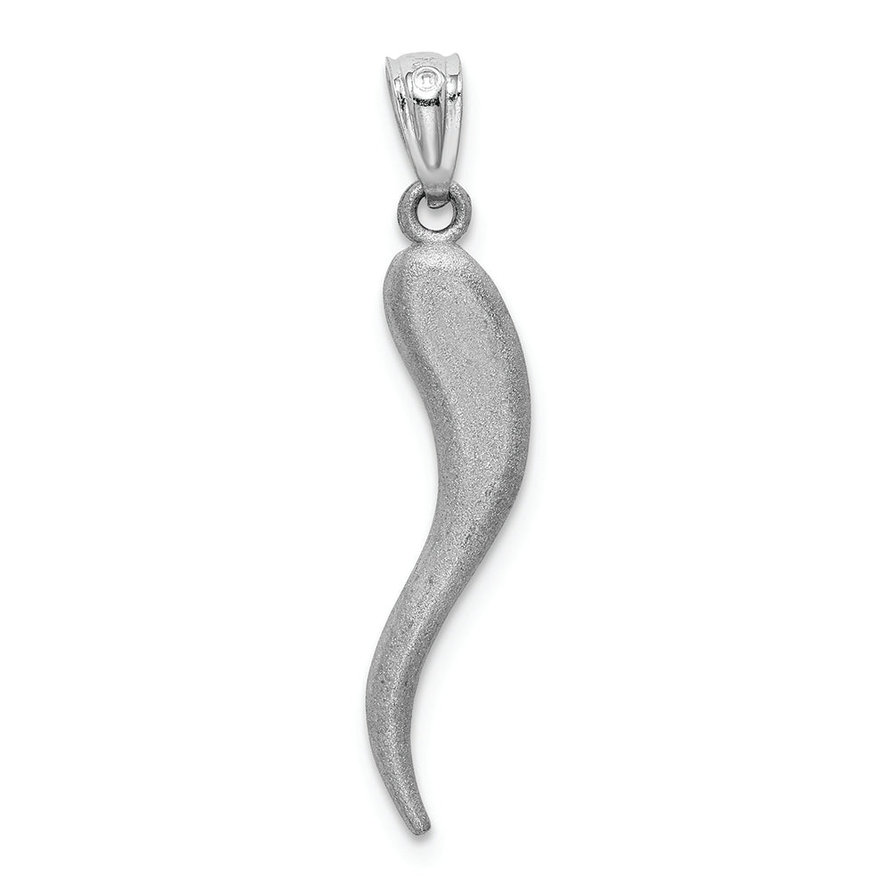 FJC Finejewelers 14k White Gold Solid Bright Cut Italian Horn Charm