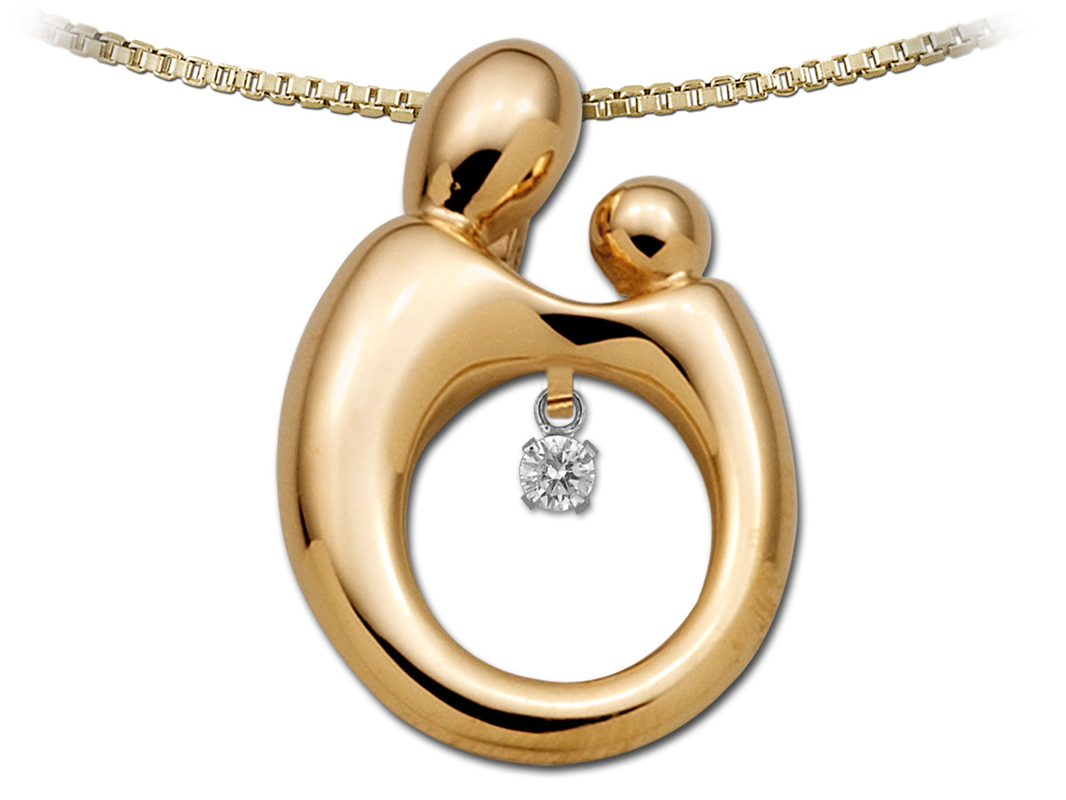 Mother and Child Heartbeat Pendant Necklace by Janel Russell