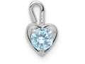 FJC Finejewelers 14k White Gold March Synthetic Birth Month Stone Heart Charm