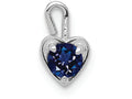 FJC Finejewelers 14k White Gold September Synthetic Birth Month Stone Heart Charm
