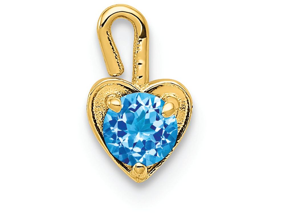 FJC Finejewelers 14k Yellow Gold December Synthetic Birth Month Stone Heart Charm