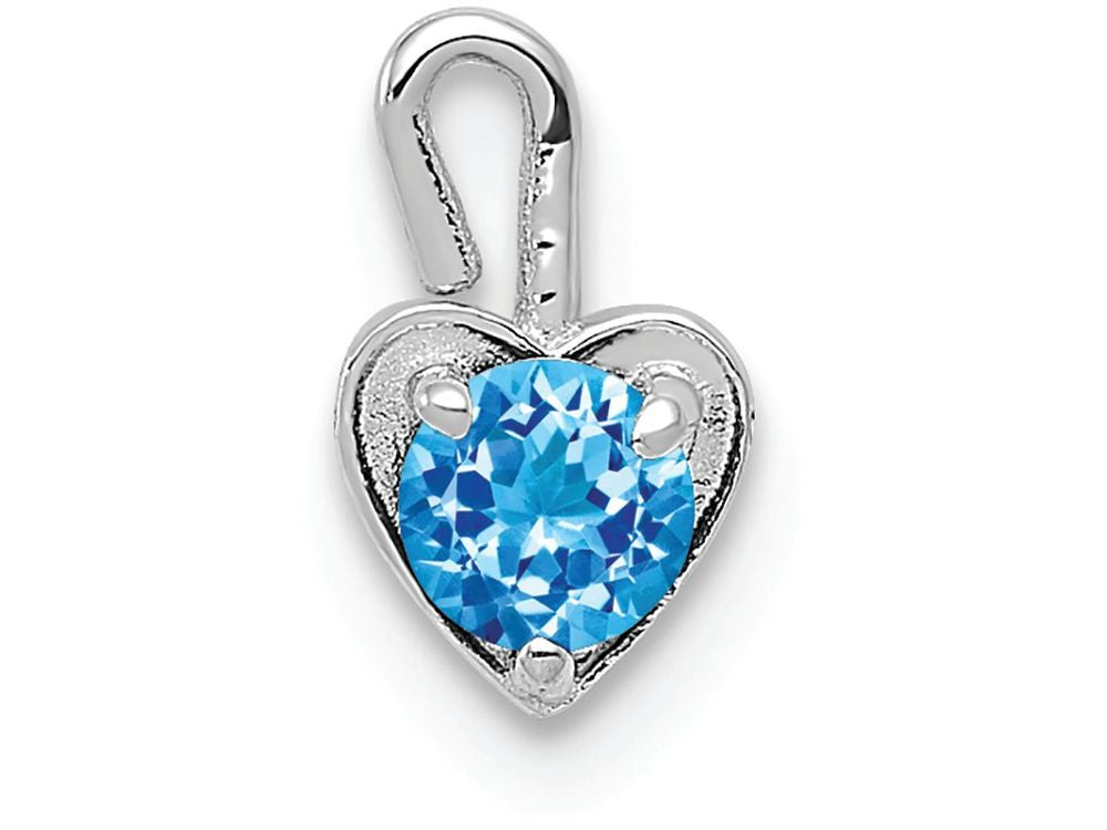 FJC Finejewelers 14k White Gold December Synthetic Birth Month Stone Heart Charm