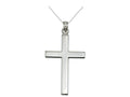 Finejewelers 925 Sterling Silver Rhodium Plain 38 x 20 mm Cross Pendant Necklace Chain Included