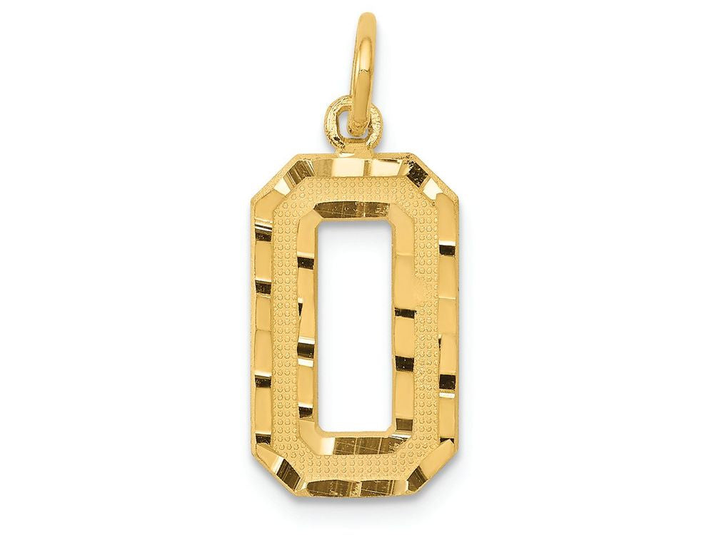 FJC Finejewelers 14k Yellow Gold Casted Medium Bright Cut Number 0 Charm
