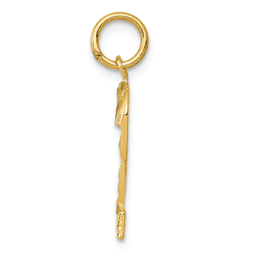 FJC Finejewelers 14k Yellow Gold Casted Medium Bright Cut Number 2 Charm