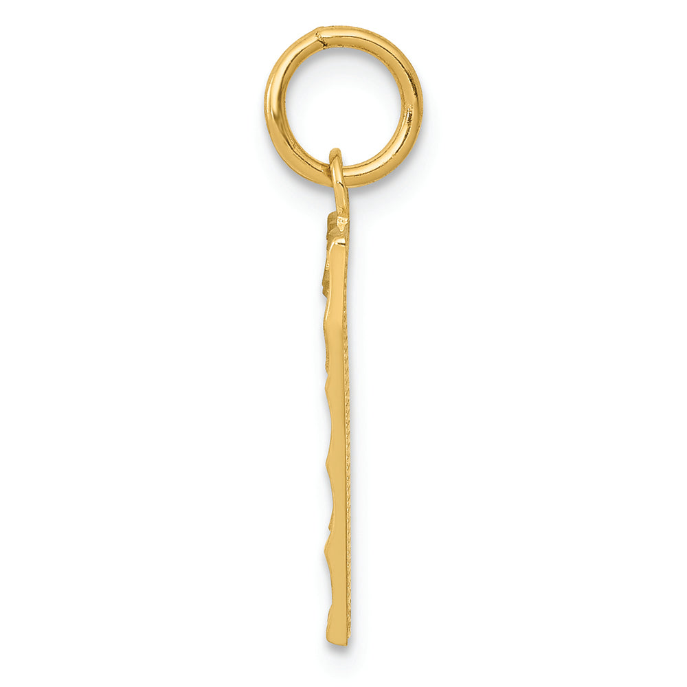 FJC Finejewelers 14k Yellow Gold Casted Medium Bright Cut Number 7 Charm