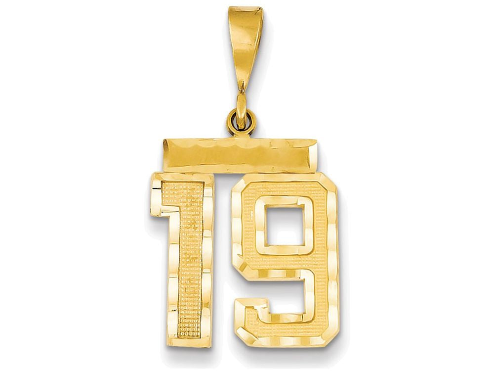 FJC Finejewelers 14k Yellow Gold Medium Bright Cut Number 19 Charm