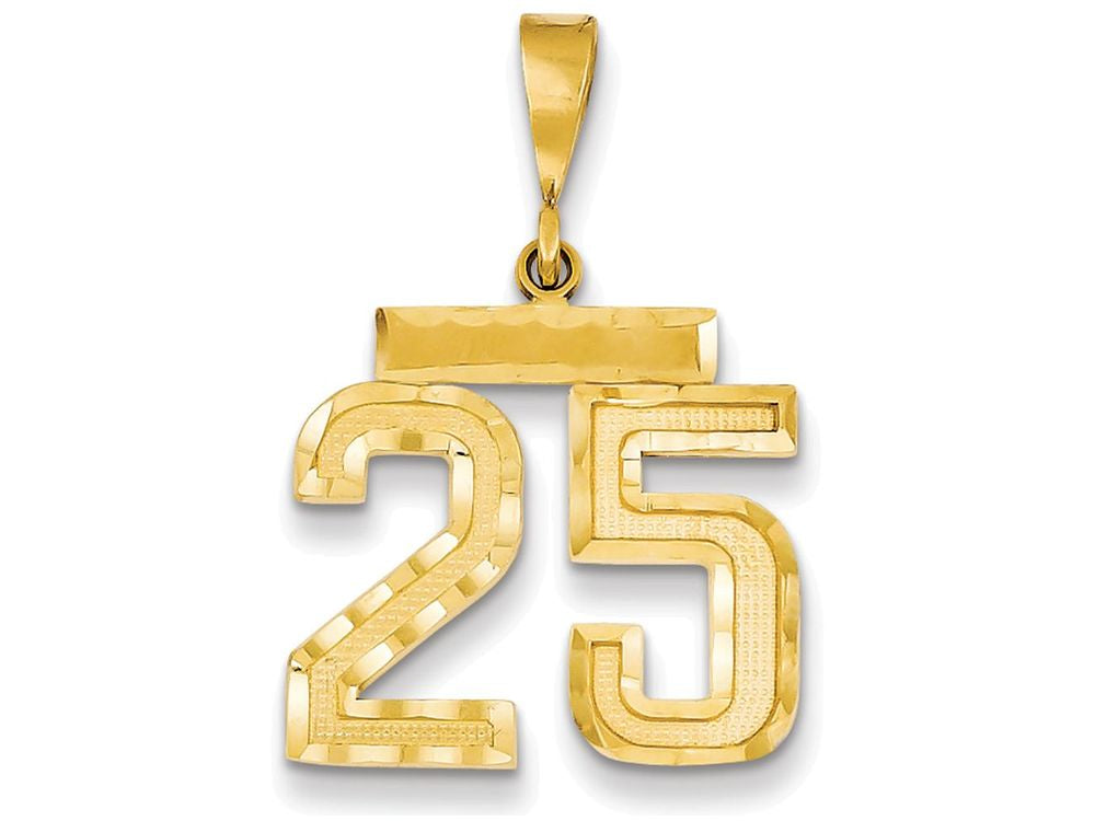 FJC Finejewelers 14k Yellow Gold Medium Bright Cut Number 25 Charm