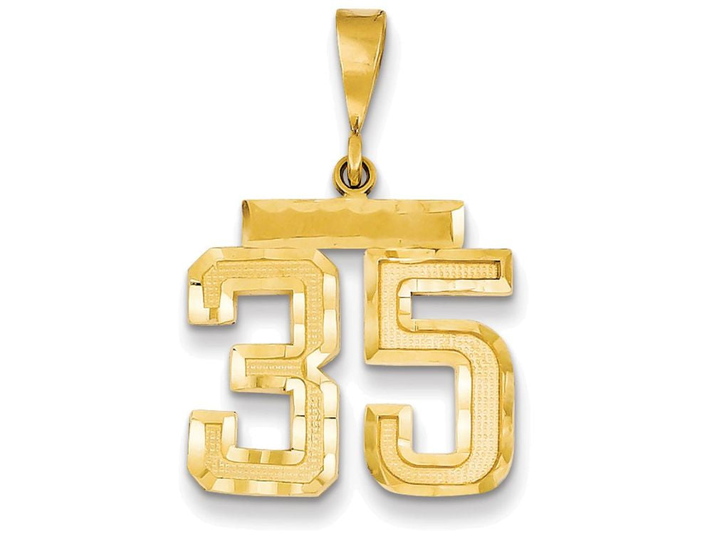 FJC Finejewelers 14k Yellow Gold Medium Bright Cut Number 35 Charm