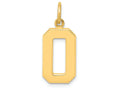 FJC Finejewelers 14k Yellow Gold Casted Medium Polished Number 0 Charm