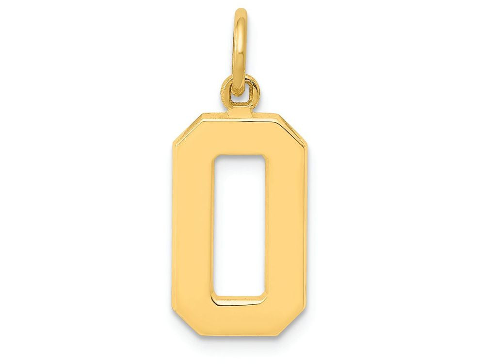FJC Finejewelers 14k Yellow Gold Casted Medium Polished Number 0 Charm