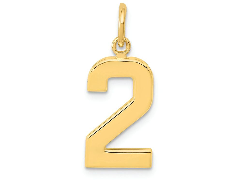 FJC Finejewelers 14k Yellow Gold Casted Medium Polished Number 2 Charm