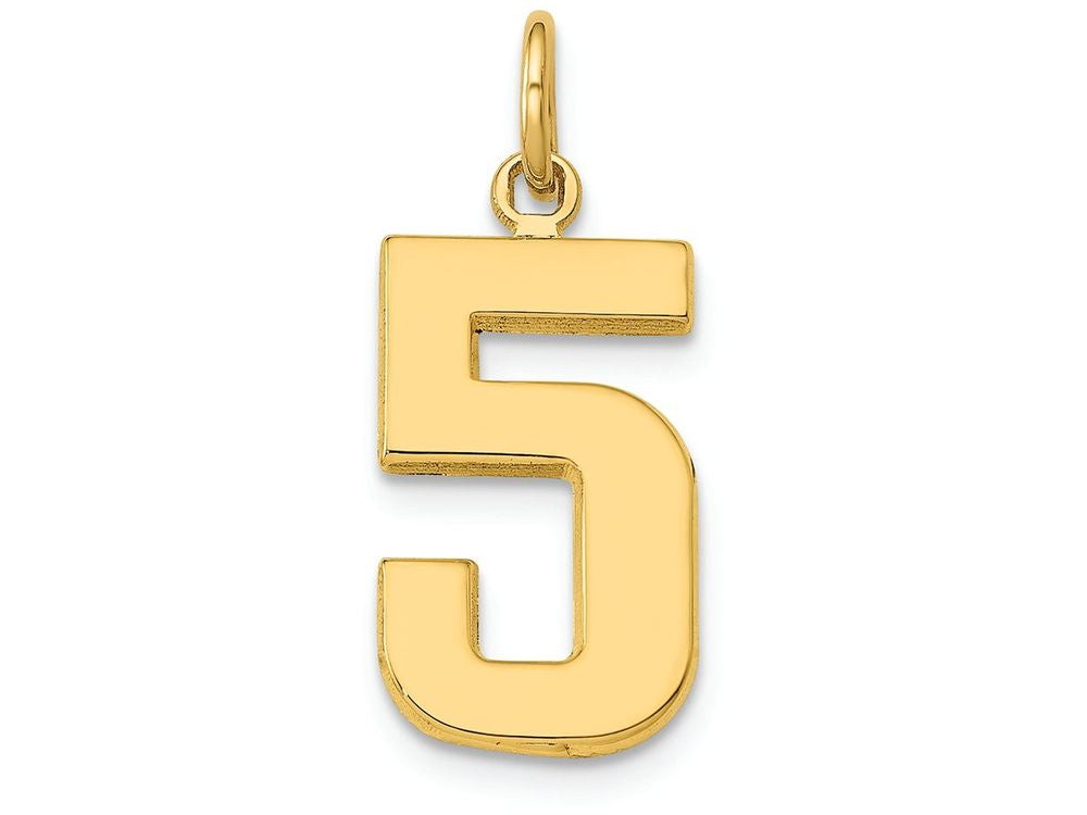 FJC Finejewelers 14k Yellow Gold Casted Medium Polished Number 5 Charm