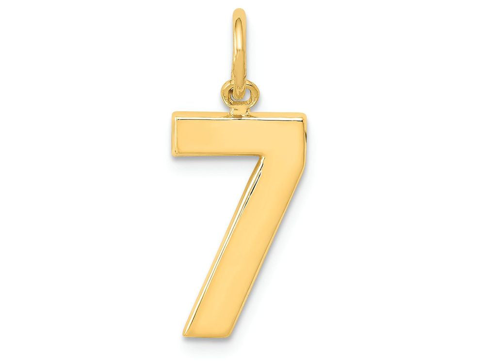 FJC Finejewelers 14k Yellow Gold Casted Medium Polished Number 7 Charm