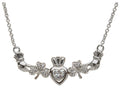 ShanOre Claddagh Shamrock Design with 5mm Cubic Zirconia (CZ) Heart Pendant Necklace