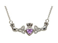 ShanOre Claddagh Trinity Design with 5mm Simulated Alexandrite (CZ) Heart Pendant Necklace
