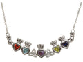 ShanOre Claddagh Trinity Mothers Pendant Necklace Personalize 5 5mm Heart Shape Simulated Birthstones