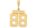 FJC Finejewelers 14k Yellow Gold Medium Polished Number 88 Charm
