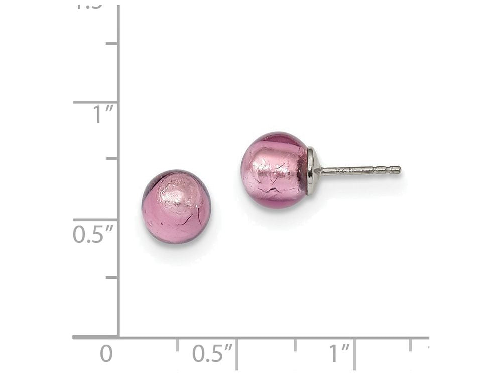 FJC Finejewelers Sterling Silver Lavender Italian Murano Earrings