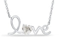 FJC Finejewelers Sterling Silver 18 Inch Love Necklace with 5mm Heart Shape White Topaz