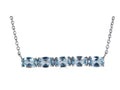 FJC Finejewelers Sterling Silver Necklace Pendant with 5 Oval Simulated Aquamarine Stones