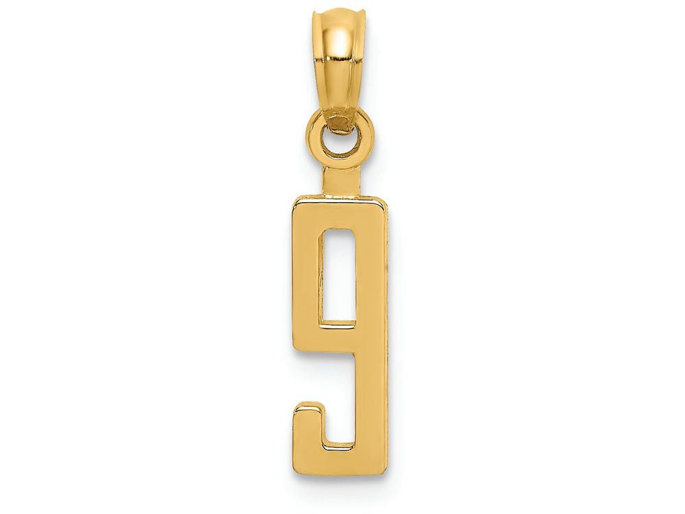 FJC Finejewelers 14k Yellow Gold Number 9 Block Style Charm