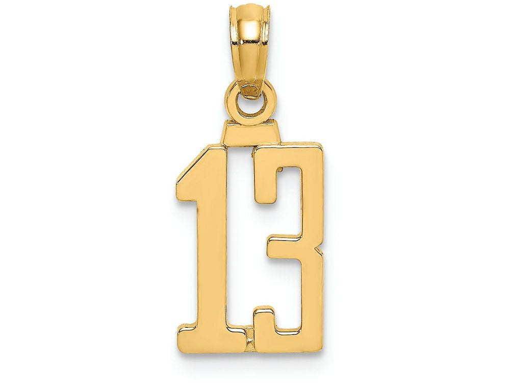 FJC Finejewelers 14k Yellow Gold 13"block Styl Charm
