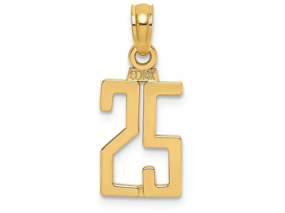 FJC Finejewelers 14k Yellow Gold 25"block Styl Charm